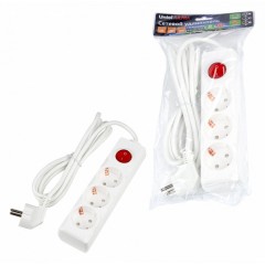 S-GCU3-2B WHITE Удлинитель серии Ultra, шнур 2м., 3 гнезда, 16A, с/з. Белый. TM Uniel, шк 