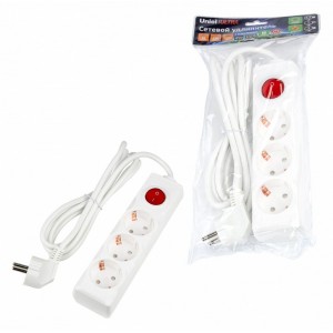 S-GCU3-2B WHITE Удлинитель серии Ultra, шнур 2м., 3 гнезда, 16A, с/з. Белый. TM Uniel, шк 