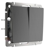 WERKEL WL04-SW-2G/ Выключатель  двухклавишный (графит рифленый) a046616 W1120004