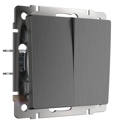 WERKEL WL04-SW-2G/ Выключатель  двухклавишный (графит рифленый) a046616 W1120004