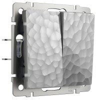 WERKEL W1220006/ Выключатель двухклавишный Hammer (серебряный)