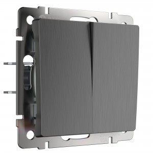 WERKEL W1122004/ Выключатель двухклавишный проходной (графит рифленый)
