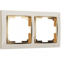 WERKEL Snabb WL03-Frame-02-ivory-GD/ Рамка на 2 поста (слоновая кость/золото) a035248 W0021932