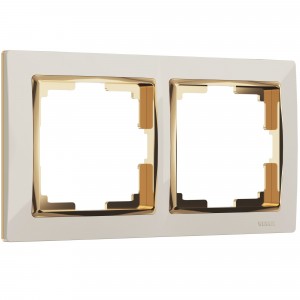 WERKEL Snabb WL03-Frame-02-ivory-GD/ Рамка на 2 поста (слоновая кость/золото) a035248 W0021932