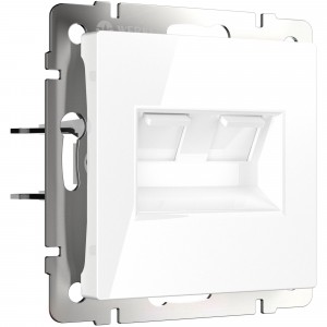 WERKEL WL01-RJ45+RJ45 / Розетка двойная Ethernet RJ-45 (белая) a033759 W1181101