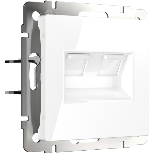 WERKEL WL01-RJ45+RJ45 / Розетка двойная Ethernet RJ-45 (белая) a033759 W1181101