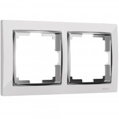 WERKEL Snabb WL03-Frame-02-white /Рамка на 2 поста (белый/хром) a028881 W0021901