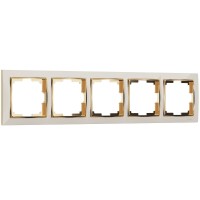 WERKEL Snabb WL03-Frame-05-ivory-GD/ Рамка на 5  постов (слоновая кость/золото) a035251 W0051932
