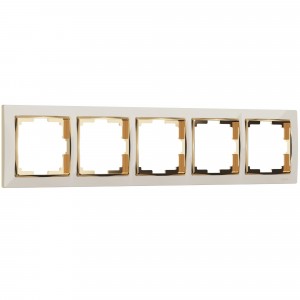 WERKEL Snabb WL03-Frame-05-ivory-GD/ Рамка на 5  постов (слоновая кость/золото) a035251 W0051932