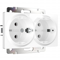 WERKEL WL01-SKG-02-IP20 / Розетка двойная с заземлением (белая) a033471 W1172001