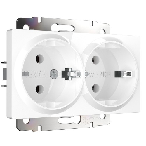 WERKEL WL01-SKG-02-IP20 / Розетка двойная с заземлением (белая) a033471 W1172001
