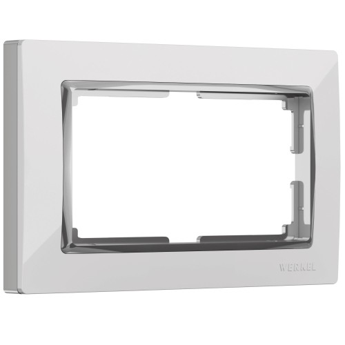 WERKEL Snabb WL03-Frame-01-DBL-white / Рамка для двойной розетки (белый/хром) a033481 W0081901