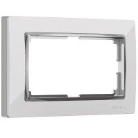 WERKEL Snabb WL03-Frame-01-DBL-white / Рамка для двойной розетки (белый/хром) a033481 W0081901