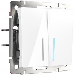 WERKEL WL01-SW-2G-LED / Выключатель двухклавишный с подсветкой (белый) a030768 W1120101