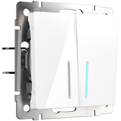 WERKEL WL01-SW-2G-LED / Выключатель двухклавишный с подсветкой (белый) a030768 W1120101