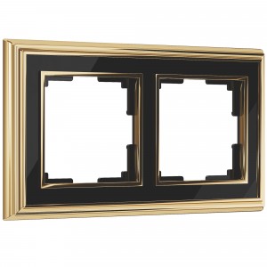 WERKEL Palacio WL17-Frame-02/ Рамка на 2 поста (золото/черный) a037673 W0021330