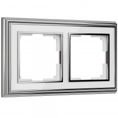 WERKEL Palacio WL17-Frame-02/ Рамка на 2 поста (хром/белый)  a037693 W0021331