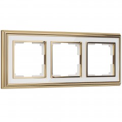 WERKEL Palacio WL17-Frame-03/ Рамка на 3 поста (золото/белый) a037679 W0031329
