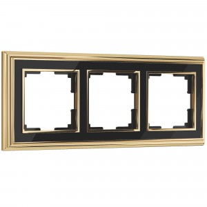 WERKEL Palacio WL17-Frame-03/ Рамка на 3 поста (золото/черный) a037674 W0031330