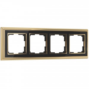 WERKEL Palacio WL17-Frame-04/ Рамка на 4 поста (золото/черный) a037675 W0041330