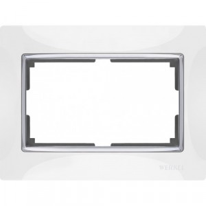 WERKEL Snabb WL03-Frame-01-DBL-white / Рамка для двойной розетки (белый/хром) a033481 W0081901