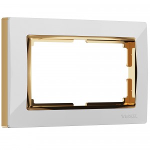 WERKEL Snabb WL03-Frame-01-DBL-white-GD/ Рамка для двойной розетки (белый/золото) a035260 W0081933