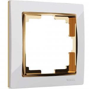 WERKEL Snabb WL03-Frame-01-white-GD/ Рамка на 1 пост (белый/золото) a035252 W0011933