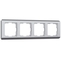 WERKEL Stream WL12-Frame-04 / Рамка на 4 поста  (серебряный) a034329 W0042106