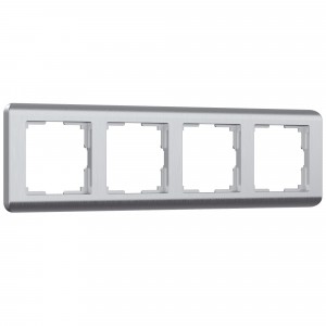 WERKEL Stream WL12-Frame-04 / Рамка на 4 поста  (серебряный) a034329 W0042106