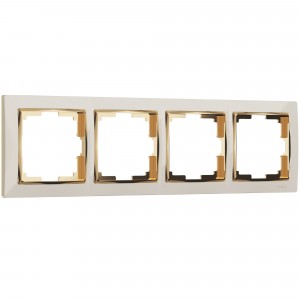 WERKEL Snabb WL03-Frame-04-ivory-GD/ Рамка на 4 поста (слоновая кость/золото) a035250 W0041932