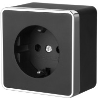 WERKEL WL15-02-01 Розетка с заземлением Gallant (черный/хром) a041692 W5071035