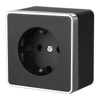 WERKEL WL15-02-01 Розетка с заземлением Gallant (черный/хром) a041692 W5071035 WERKEL WL15-02-01 Розетка с заземлением Gallant (черный/хром) a041692 W5071035