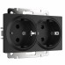 WERKEL WL08-SKG-02-IP20/Розетка двойная с заземлением (черный матовый) a040288 W1172008