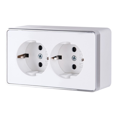 WERKEL WL15-02-03/ Розетка двойная с заземлением Gallant (белая) a036767 W5072101