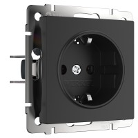 WERKEL WL08-SKGS-01-IP44/ Розетка с заземлением и шторками  (черный матовый) a029863 W1171108