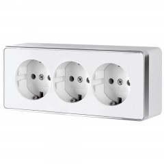 WERKEL WL15-02-05 / Розетка тройная с заземлением Gallant (белый) a041179 W5073101