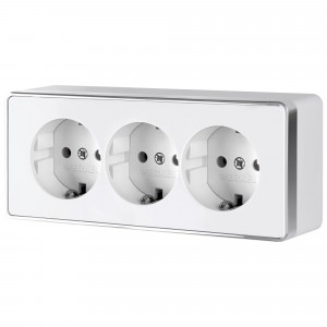 WERKEL WL15-02-05 / Розетка тройная с заземлением Gallant (белый) a041179 W5073101