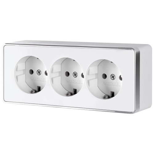 WERKEL WL15-02-05 / Розетка тройная с заземлением Gallant (белый) a041179 W5073101