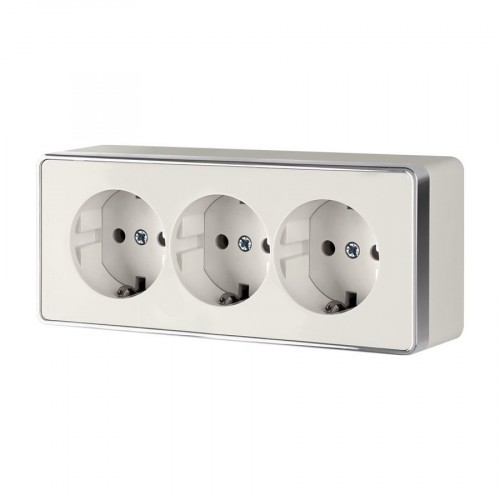 WERKEL WL15-02-05 / Розетка тройная с заземлением Gallant(Слоновая кость) a041180 W5073103