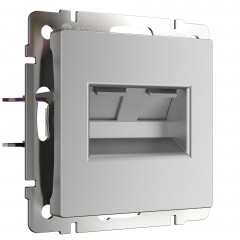 WERKEL WL06-RJ45+RJ45 / Розетка двойная Ethernet RJ-45  (серебряный) a033760 W1181106