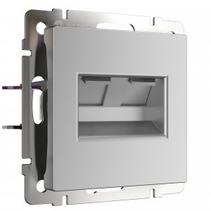 WERKEL WL06-RJ45+RJ45 / Розетка двойная Ethernet RJ-45  (серебряный) a033760 W1181106