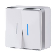 WERKEL WL15-03-03/ Выключатель двухклавишный с подсветкой Gallant (белый) a036764 W5020101