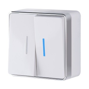 WERKEL WL15-03-03/ Выключатель двухклавишный с подсветкой Gallant (белый) a036764 W5020101