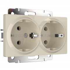 WERKEL WL03-SKG-02-IP20 / Розетка двойная с заземлением (слоновая кость) a033472 W1172003