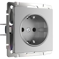 WERKEL WL06-SKG-01-IP20/ Розетка с заземлением  (серебряный) a029828 W1171006