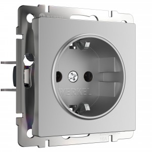 WERKEL WL06-SKG-01-IP20/ Розетка с заземлением  (серебряный) a029828 W1171006