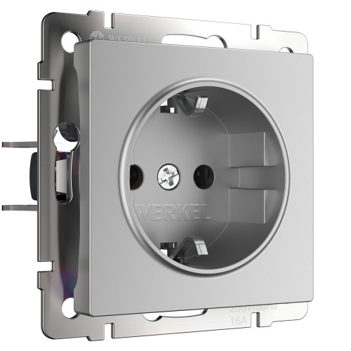 WERKEL WL06-SKG-01-IP20/ Розетка с заземлением  (серебряный) a029828 W1171006
