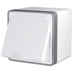 WERKEL WL15-02-04/Розетка влагозащ.с зазем.с защит. крышкой и шторками Gallant (белый) a036770 W5071201