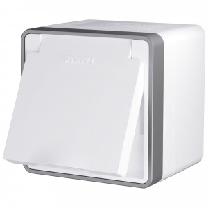 WERKEL WL15-02-04/Розетка влагозащ.с зазем.с защит. крышкой и шторками Gallant (белый) a036770 W5071201