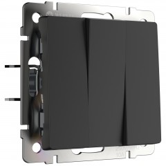 WERKEL WL08-SW-3G/Выключатель трехклавишный  (черный матовый) a033753 W1130008 a051241